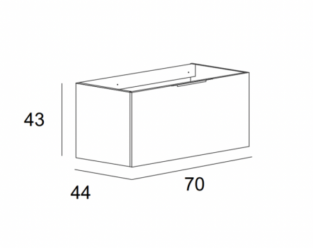 Тумба подвесная под раковину с выдвижным ящиком Cezares 55379