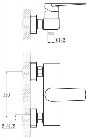Смеситель для душа BelBagno CARIN CAR-ESDM-CRM Смеситель для душа BelBagno CARIN CAR-ESDM-CRM