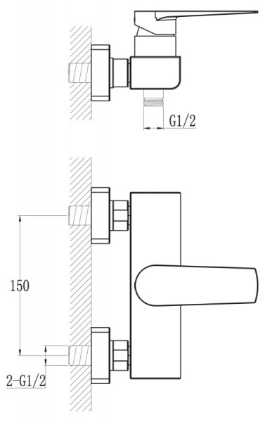 Смеситель для душа BelBagno CARIN CAR-ESDM-CRM Смеситель для душа BelBagno CARIN CAR-ESDM-CRM