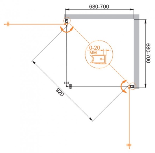 Душевой уголок CEZARES ELENA-W-A-2-90-P-Cr Душевой уголок CEZARES ELENA-W-A-2-90-P-Cr