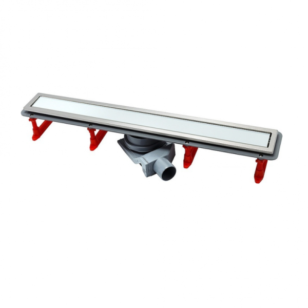 Линейный трап 850 мм CONFLUO PREMIUM LINE WITH WHITE GLASS, двухсторонняя модель PESTAN 13000285