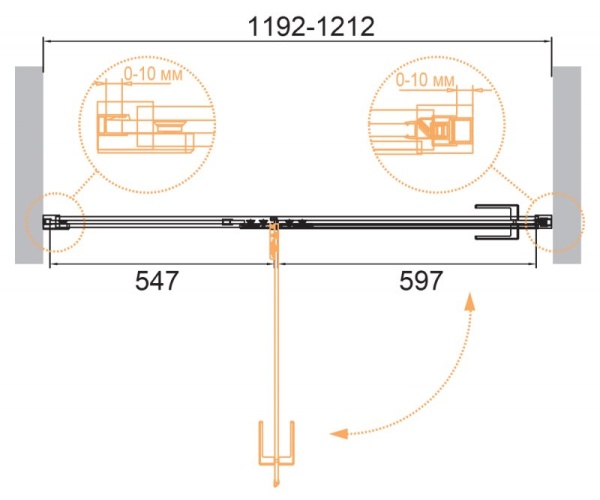 Душевая дверь CEZARES BELLAGIO-B-12-140-C-NERO