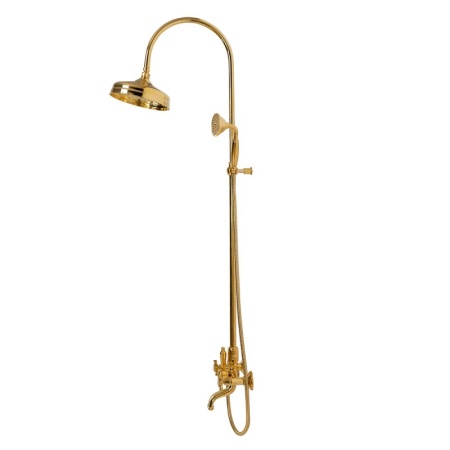 Душевая стойка со смесителем для ванны, верхним и ручным душем, 20 см Cezares LORD-CVD-03/24-M