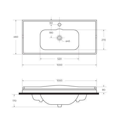 Шкаф подвесной CEZARES GIUBILEO-1000-1A-SC-BL-R