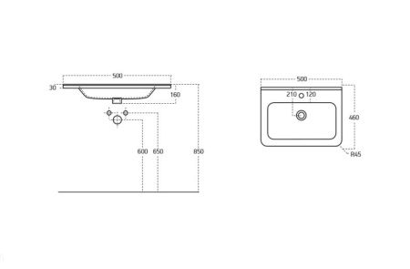 База под раковину подвесная BelBagno ALBANO-CER-500-2C-SO-RR