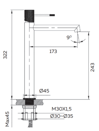 Смеситель для раковины AltroBagno Intento 010217 BiOp
