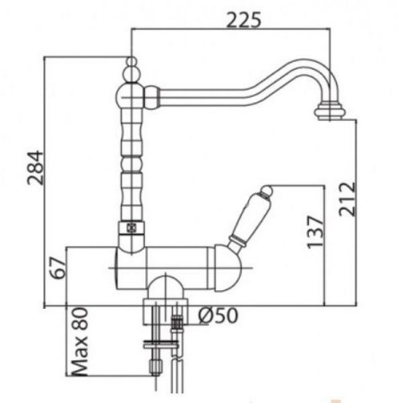Смеситель для кухни Cezares VINTAGE-LLPM2-02-ED