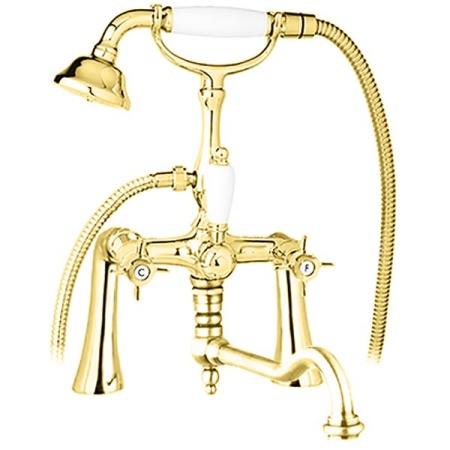 Смеситель на борт ванны с поворотным изливом и ручным душем Cezares LORD-PBV2-01-Bi