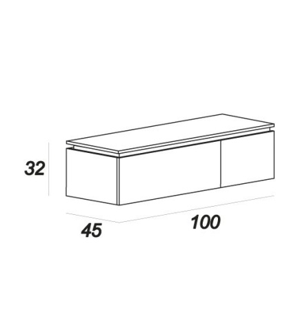 Подвесной шкафчик с двумя выдвижными ящиками, 100х45х32 Cezares 54406