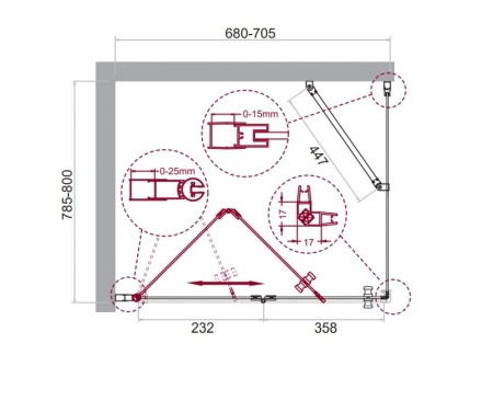 Душевой уголок BELBAGNO ALBANO-ASH-1 ALBANO-ASH-1-70/90-C-Cr