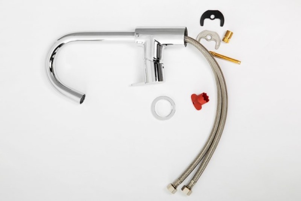 Смеситель для раковины однорычажный, с донным клапаном Cezares LEAF-LSM-A-SR