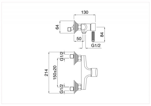 Смеситель для душа CEZARES OLIMP-DM-L OLIMP-DM-02-L
