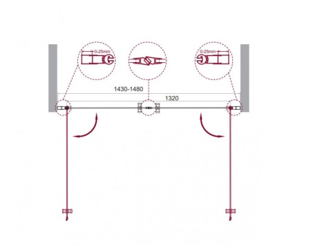 Душевая дверь в нишу BELBAGNO ETNA-B-2 ETNA-B-2-200-C-Cr
