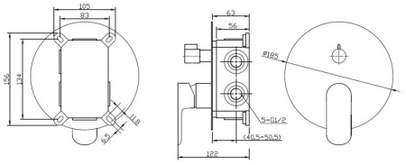 Встраиваемый смеситель для душа BelBagno ANCONA ANCONA-VDI-CRM Встраиваемый смеситель для душа BelBagno ANCONA ANCONA-VDI-CRM