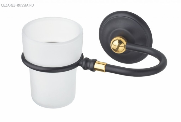 Стакан подвесной, матовое стекло, цвет черный /Античное золото ART&MAX AM-2140-Nero/Do-Ant