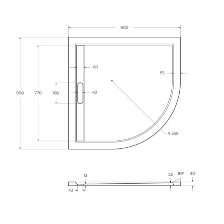 Экран для поддона из искусственного мрамора CEZARES TRAY-AS-R-100-100-SCR