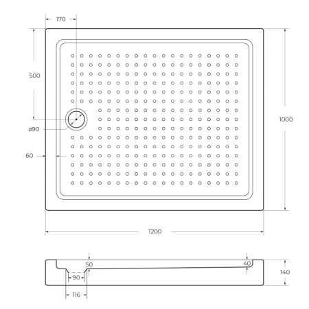 АКРИЛОВЫЙ ПОДДОН CEZARES TRAY-A-AH-15-W TRAY-A-AH-110/100-15-W
