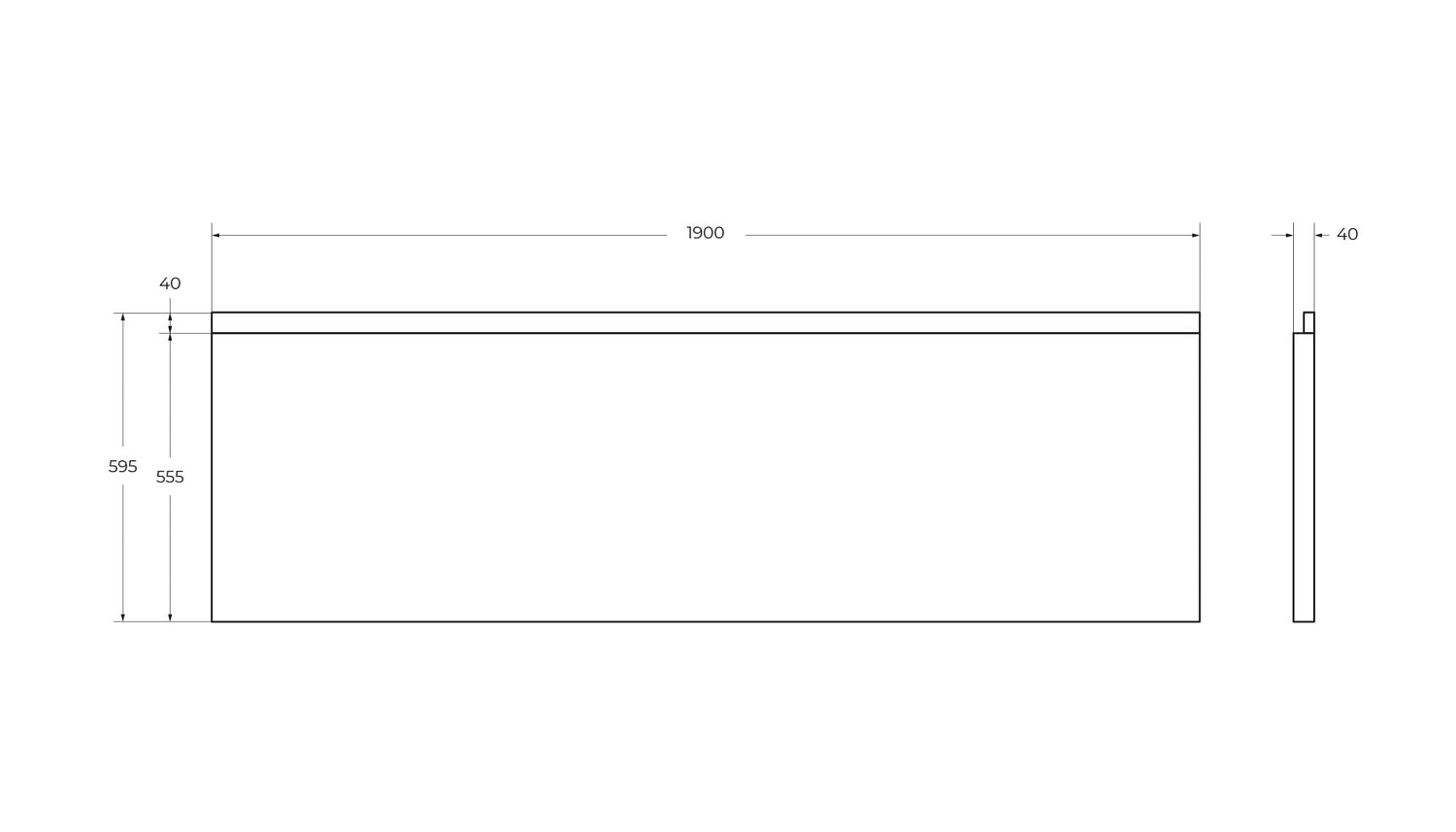 Передняя панель для акриловой ванны CEZARES PLANE-190-SCR-W37 Передняя панель для акриловой ванны CEZARES PLANE-190-SCR-W37