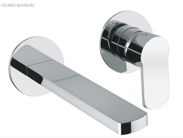 Смеситель для раковины встраиваемый, однорычажный, на 2 отверстия Cezares GLAM-BLI2-OI