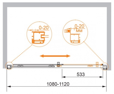 Душевая дверь CEZARES ANIMA-W-BF-1-130-P-Cr Душевая дверь CEZARES ANIMA-W-BF-1-130-P-Cr
