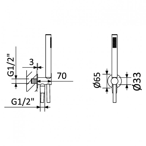 Ручной душ однопозиционный CEZARES CZR-B-KD-M-SS Ручной душ однопозиционный CEZARES CZR-B-KD-M-SS