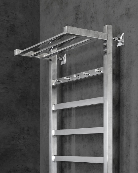 Полотенцесушитель водяной Chromix Granada 50x80 П5 Cr с крючками и верхней полкой Полотенцесушитель водяной Chromix Granada 50x80 П5 Cr с крючками и верхней полкой