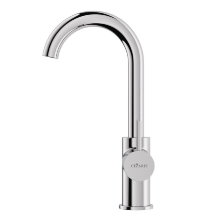 Смеситель для раковины однорычажный c тонкой ручкой, с донным клапаном Cezares LEAF-LSM-A-L-BIO