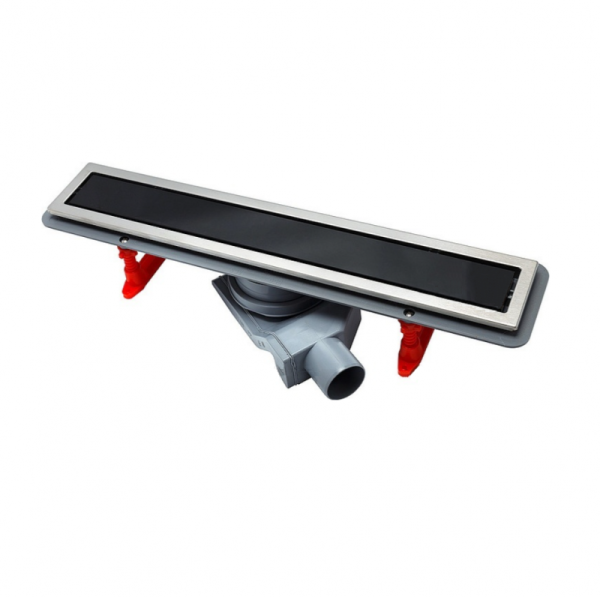 Линейный трап 650 мм CONFLUO PREMIUM WITH BLACK GLASS LINE , двухсторонняя модель PESTAN 13000293