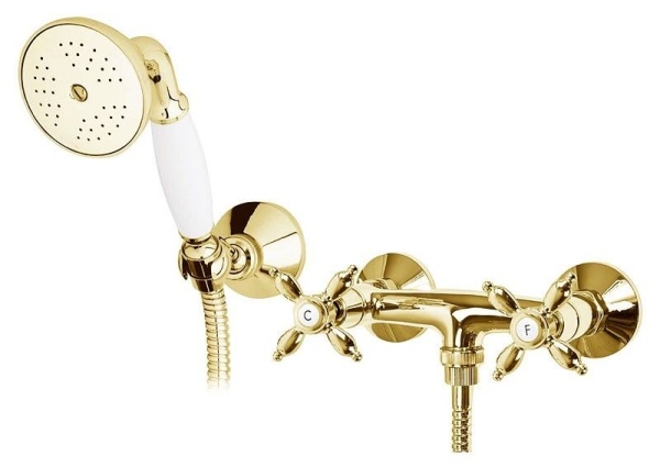 Смеситель для душа с ручным душем, шлангом и держателем Cezares NOSTALGIA-D-03/24-M Смеситель для душа с ручным душем, шлангом и держателем Cezares NOSTALGIA-D-03/24-M