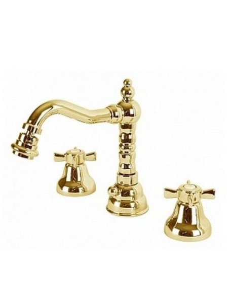 Смеситель для раковины на три отверстия с донным клапаном Cezares LORD-BLS2-03/24