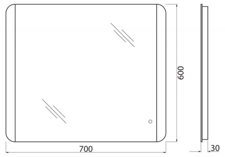 Зеркало BelBagno SPC-CEZ-700-600-LED-TCH
