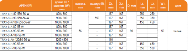 Экран полуподиум CEZARES TRAY-S-R-90-SCR-W Экран полуподиум CEZARES TRAY-S-R-90-SCR-W