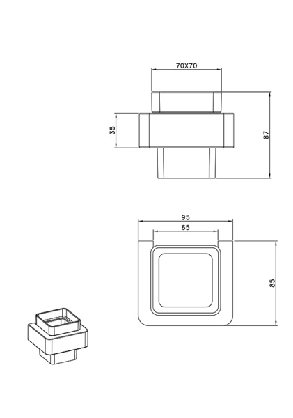 Стакан подвесной AltroBagno Aperto 080201NeOp