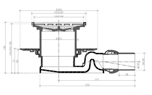 Душевой трап Pestan Confluo Standard Tide 4 Mask Gold Cezares 13000143