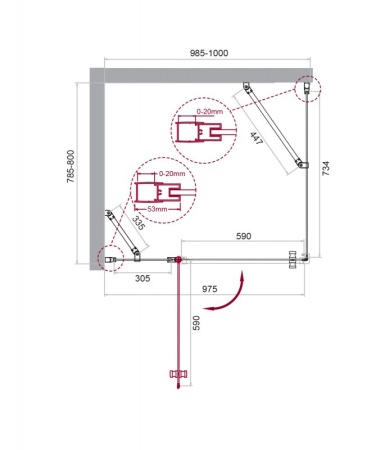 Душевой уголок BELBAGNO ETNA-AH-12 ETNA-AH-12-120/100-C-Cr