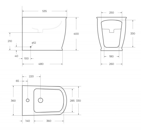 Биде напольное BelBagno PRADO BB10150B