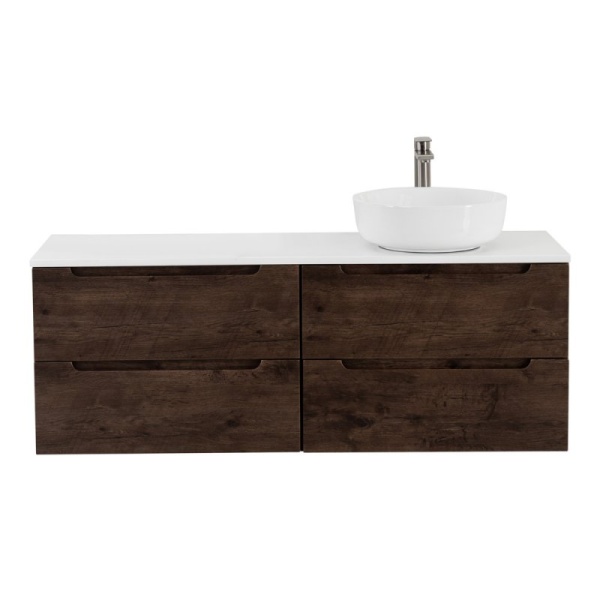 Столешница из МДФ с двумя отверстиями под раковину и с двумя отверстиями под смеситель, 1204x462x19 