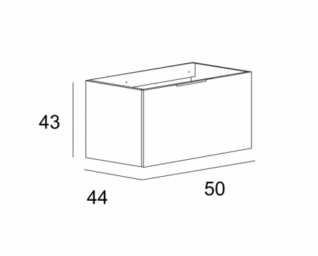 Тумба подвесная под раковину с выдвижным ящиком и внутренним ящиком Cezares 55395
