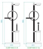 Стойка напольная с держателем туалетной бумаги щёткой для унитаза, полотенцедержателем и держателем 