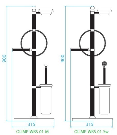 Стойка напольная с держателем туалетной бумаги щёткой для унитаза, полотенцедержателем и держателем 