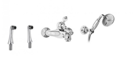 Смеситель на борт ванны с ручным душем Cezares VINTAGE-PBVM-03/24-Sw