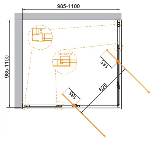 Душевой уголок CEZARES VARIANTE-A/AH-2-90/100-C-Cr Душевой уголок CEZARES VARIANTE-A/AH-2-90/100-C-Cr