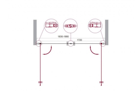 Душевая дверь в нишу BELBAGNO ETNA-B-2 ETNA-B-2-200-C-Cr