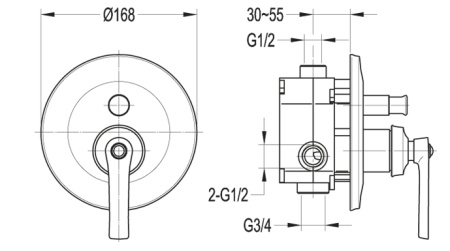 Встраиваемый смеситель для душа CEZARES LIBERTY-F-VDIM-01 Встраиваемый смеситель для душа CEZARES LIBERTY-F-VDIM-01