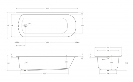 Передняя панель для акриловой ванны CEZARES ECO-130-SCR-W37 Передняя панель для акриловой ванны CEZARES ECO-130-SCR-W37