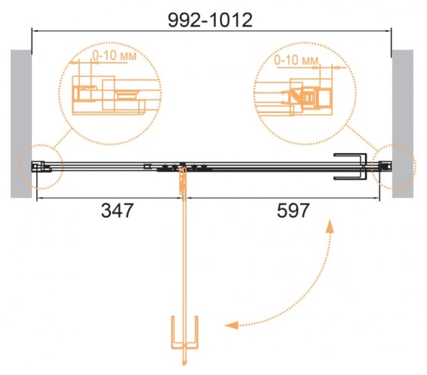 Душевая дверь CEZARES BELLAGIO-B-12-140-C-NERO