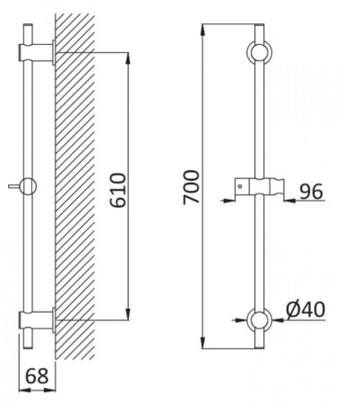 Душевая штанга CEZARES CZR-B-SD-SR Душевая штанга CEZARES CZR-B-SD-SR