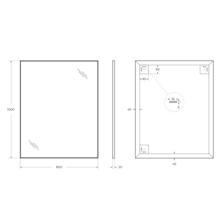 Зеркало BelBagno SPC-AL-1000-800 Nero