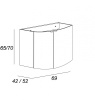 База под раковину с двумя распашными дверцами 69x51x70 Cezares 55170