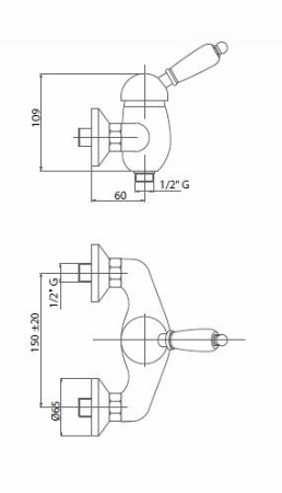 Смеситель для душа Cezares GIUBILEO-DM-02 Смеситель для душа Cezares GIUBILEO-DM-02